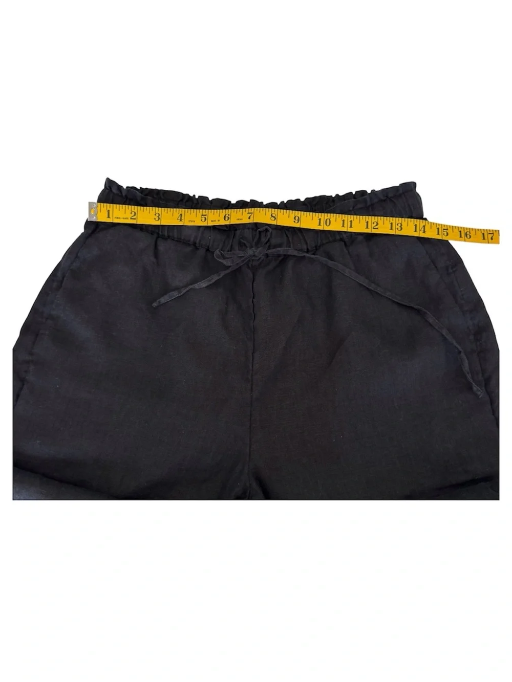 J. Crew Black 💯 Linen Wide-Leg Drawstring Pants Size Small - Picture 5 of 14
